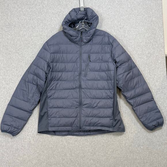 Eddie Bauer Down 550 Puffer Jacket Size XL Hooded Hiking Lightweight Packable - Picture 2 of 16